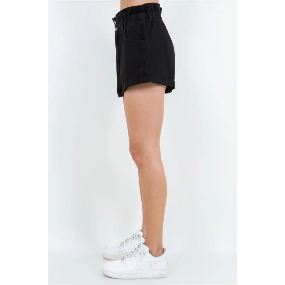 American Bazi High Waist Paper Bag Shorts - on Sale Worldwide Shipping
