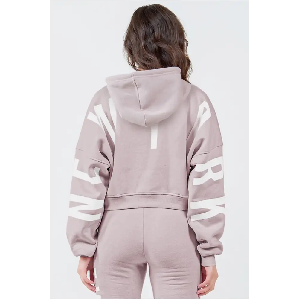 Chic American Bazi Letter Graphic Cropped Hoodie - Hoodies Sweatshirts & on Sale Worldwide Shipping