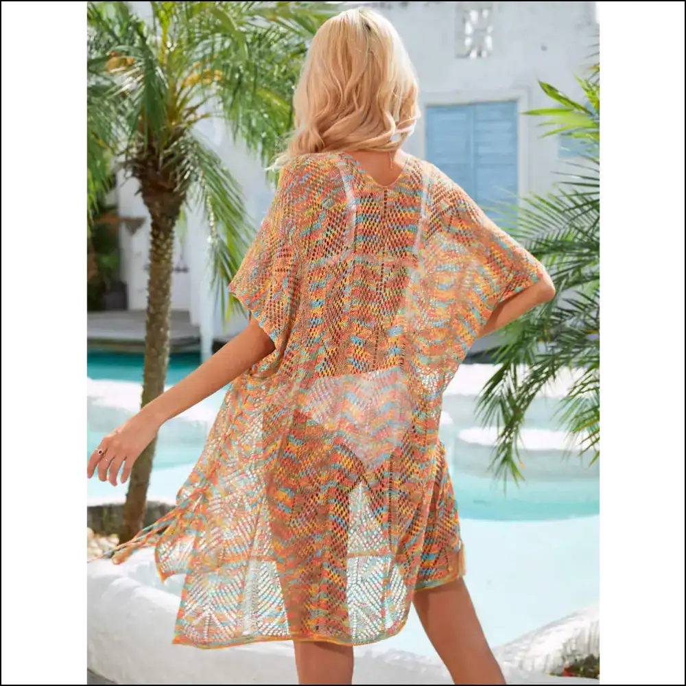 Angel Wings Multicolored Tassel Cover-up - Cover-ups Swimwear on Sale Worldwide Shipping