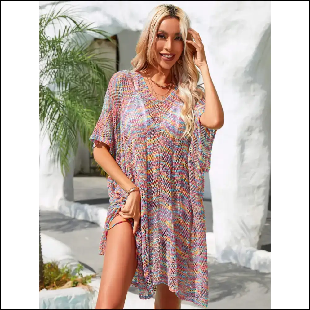 Angel Wings Multicolored Tassel Cover-up - Purple / one Size - Cover-ups Swimwear on Sale Worldwide Shipping