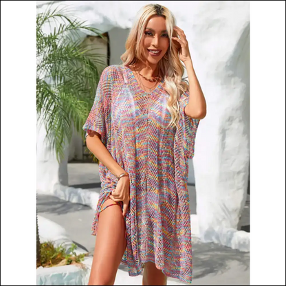 Angel Wings Multicolored Tassel Cover-up - Purple / one Size - Cover-ups Swimwear on Sale Worldwide Shipping