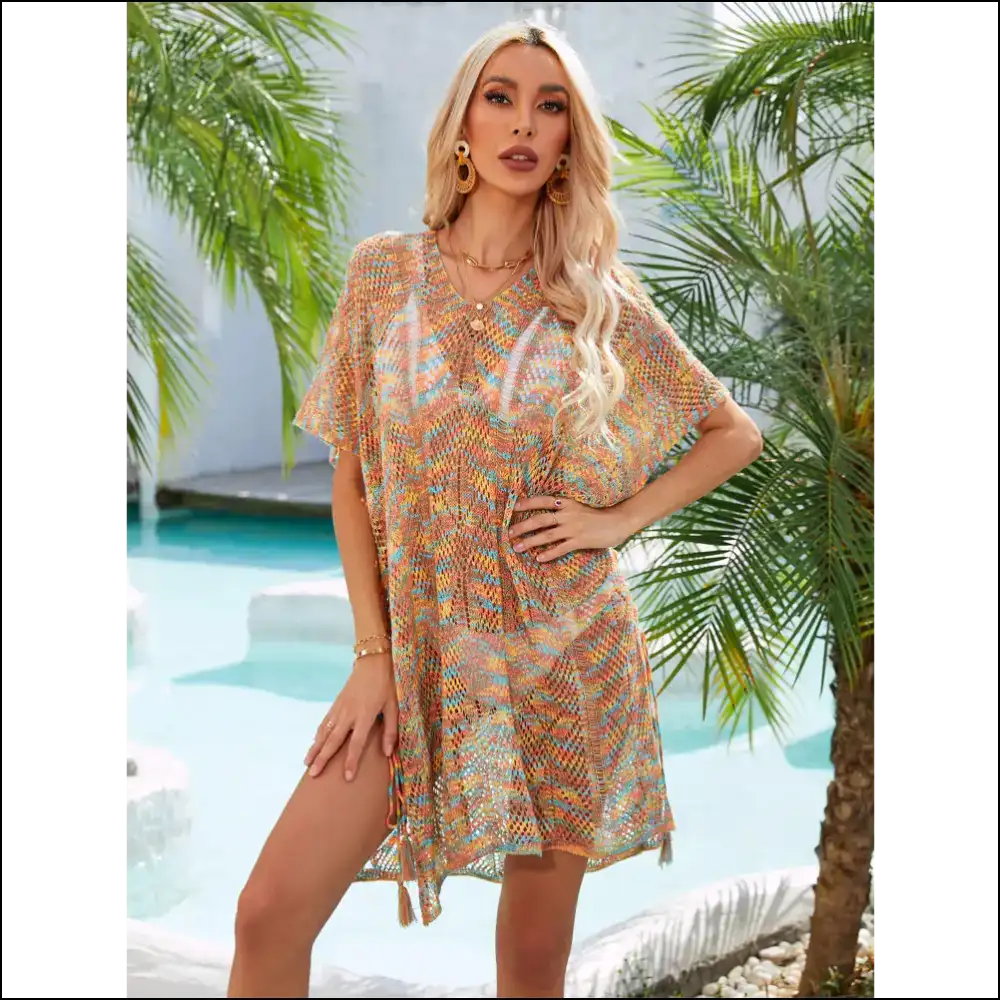 Angel Wings Multicolored Tassel Cover-up - Yellow / one Size - Cover-ups Swimwear on Sale Worldwide Shipping