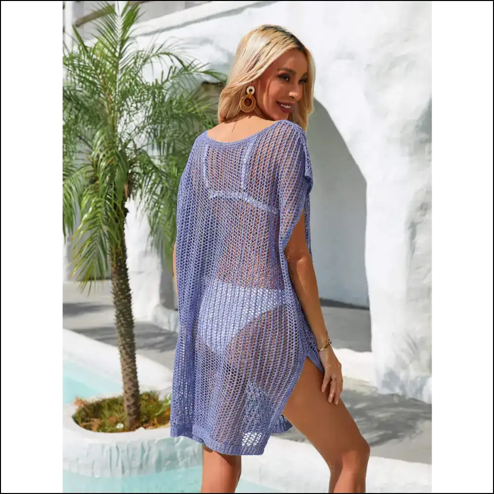 Angel Wings Side Slit Plunge Cover-up - Cover-ups Swimwear on Sale Worldwide Shipping