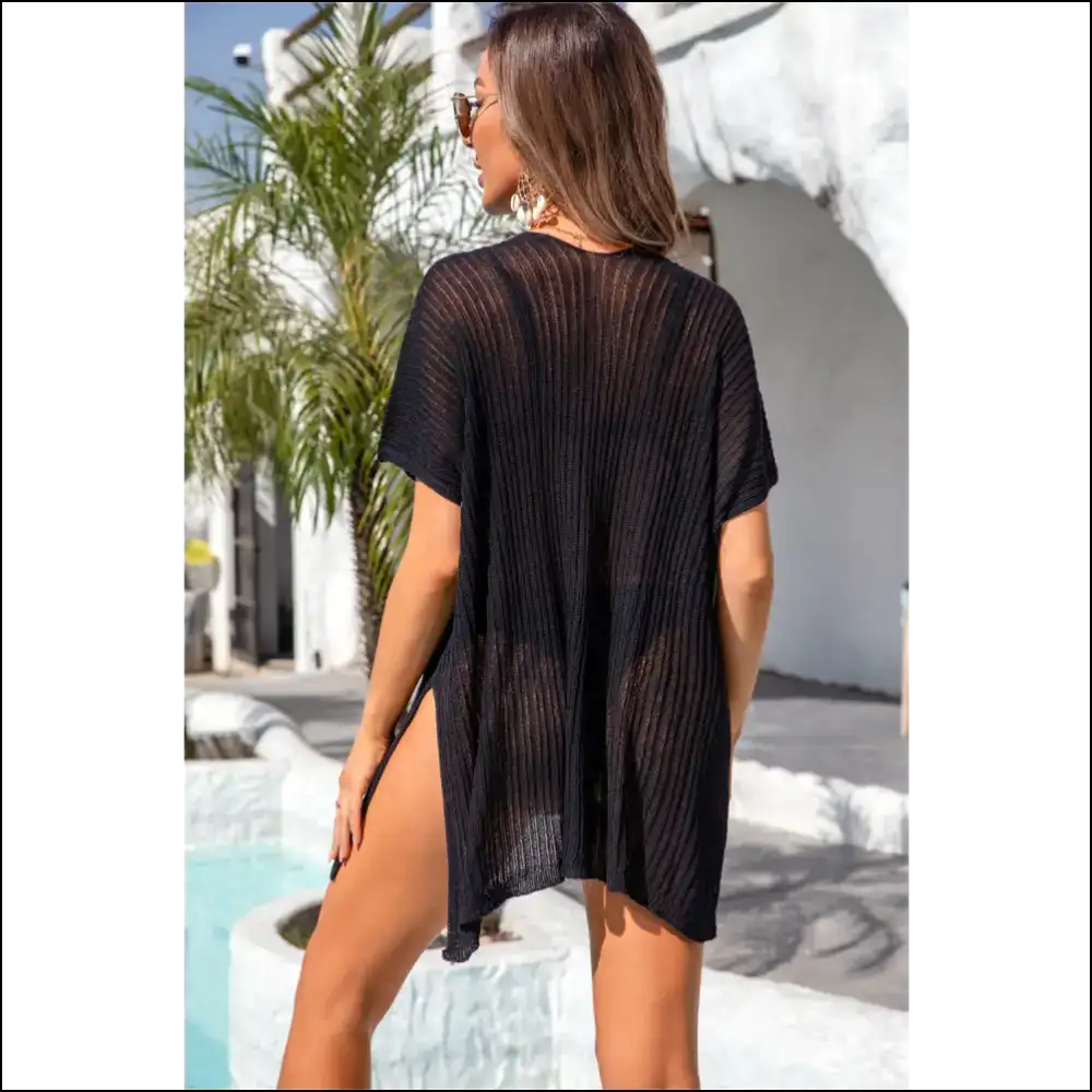 Angel Wings Slit V-neck Cover Up - Cover-ups Swimwear on Sale Worldwide Shipping