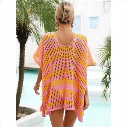 Angel Wings Tassel V-neck Cover Up - Cover-ups Swimwear on Sale Worldwide Shipping