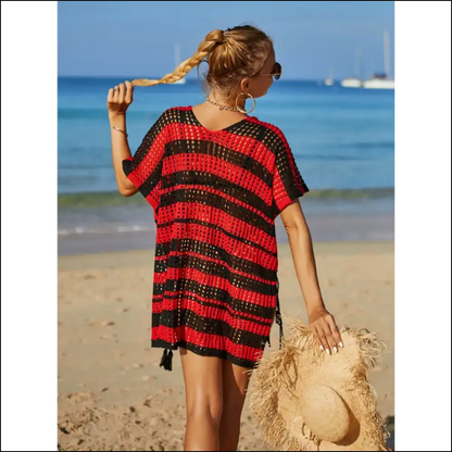 Angel Wings Tassel V-neck Cover Up - Cover-ups Swimwear on Sale Worldwide Shipping