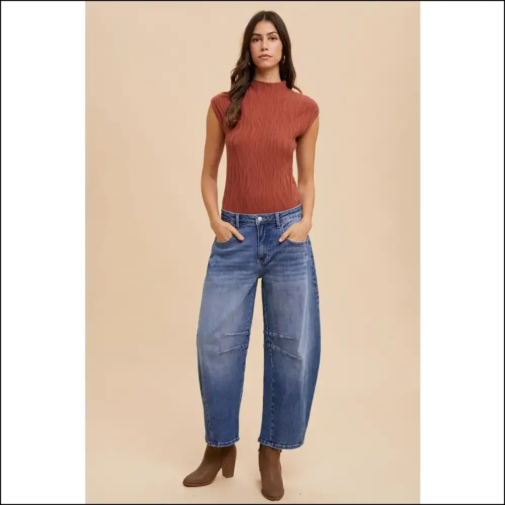Annie Wear Barrel Leg Jeans: Get Ready to Turn Heads and Drop Jaws! 💃👖 - Jeans on Sale Worldwide Shipping