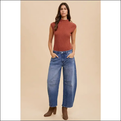 Annie Wear Barrel Leg Jeans: Get Ready to Turn Heads and Drop Jaws! 💃👖 - Jeans on Sale Worldwide Shipping