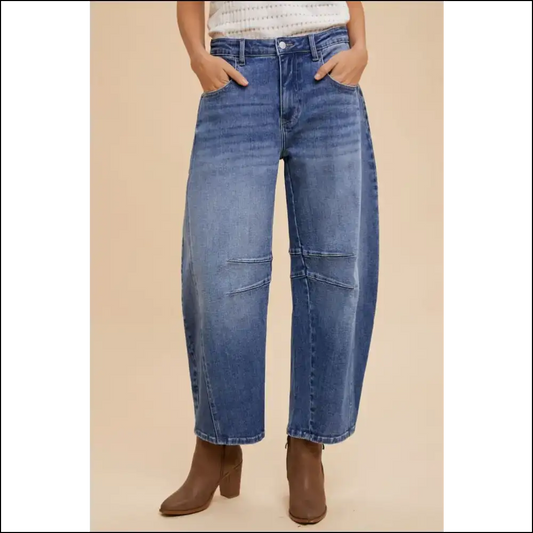 Annie Wear Barrel Leg Jeans: Get Ready to Turn Heads and Drop Jaws! 💃👖 - Blue / Xl - Jeans on Sale Worldwide Shipping