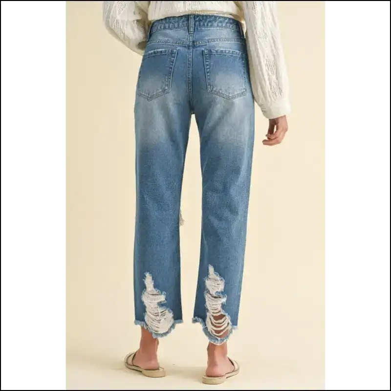 Annie Wear Distressed Raw Hem Jeans: Because your Legs Deserve Drama! - Jeans on Sale Worldwide Shipping