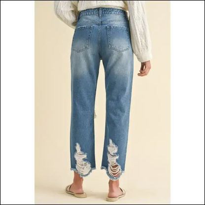 Annie Wear Distressed Raw Hem Jeans: Because your Legs Deserve Drama! - Jeans on Sale Worldwide Shipping