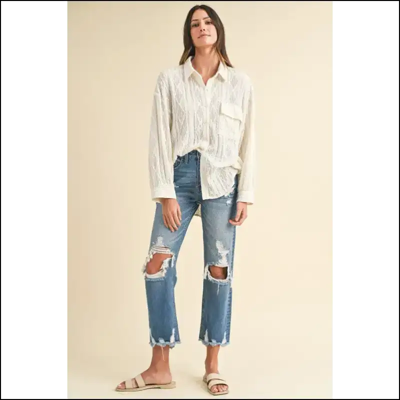 Annie Wear Distressed Raw Hem Jeans: Because your Legs Deserve Drama! - Jeans on Sale Worldwide Shipping