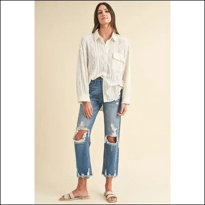 Annie Wear Distressed Raw Hem Jeans: Because your Legs Deserve Drama! - Jeans on Sale Worldwide Shipping