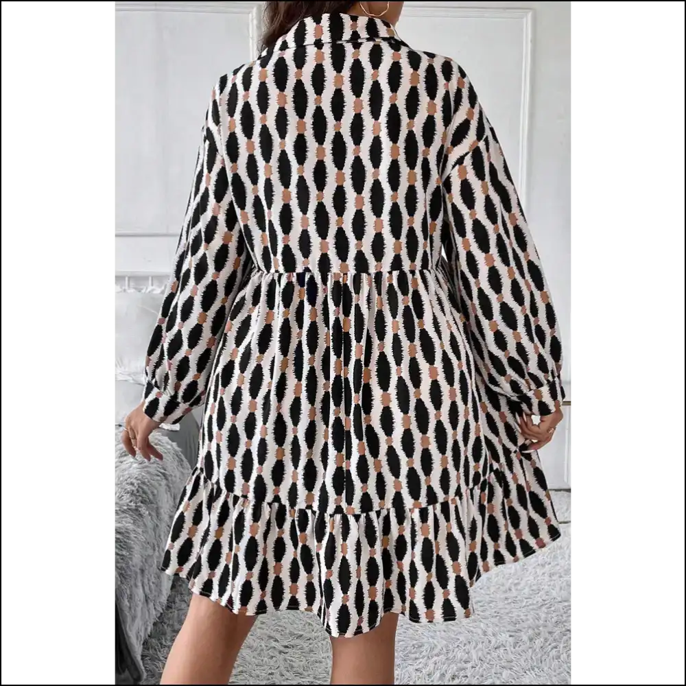 Apricot: Abstract Print Mini Dress for Curves that Kill 😈 Needful Things - Plus Size Dresses on Sale Worldwide Shipping