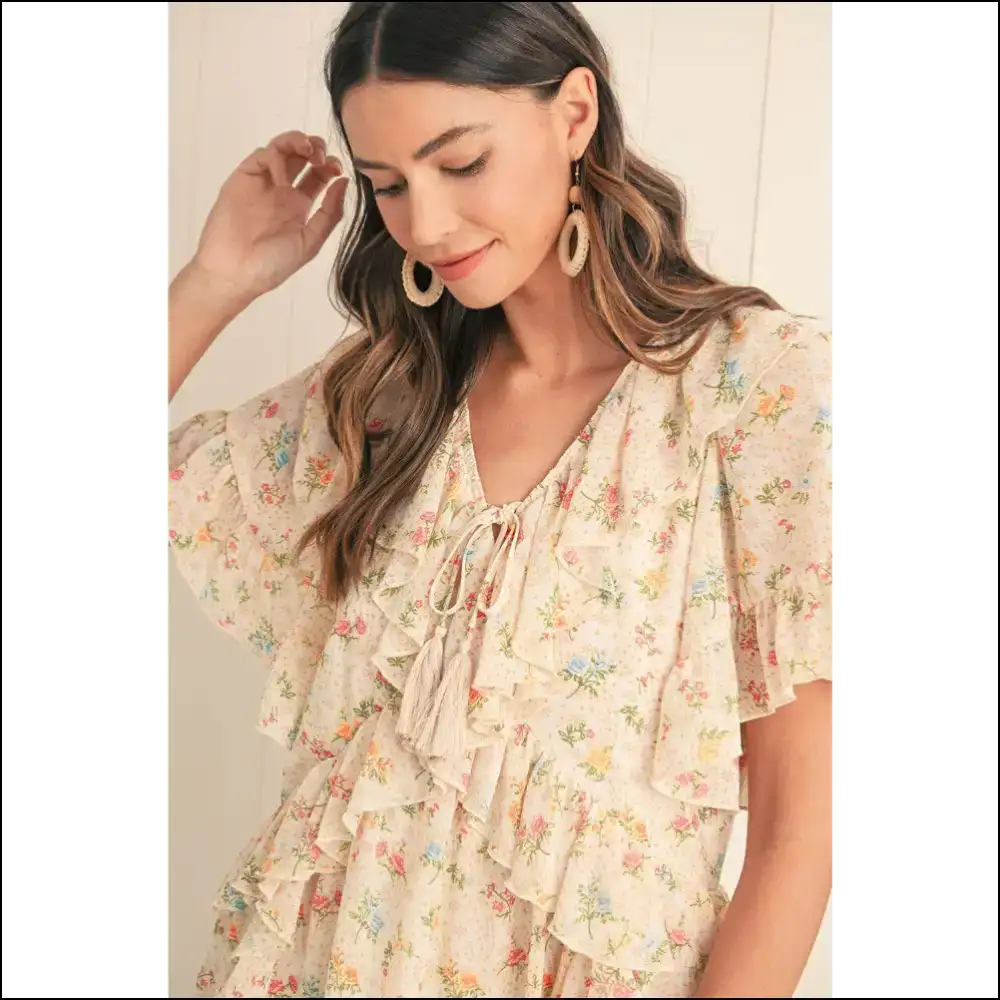 Apricot Boho v Neck Floral: Dress so Good It’s Almost Illegal 😉 - Short Dresses on Sale Worldwide Shipping