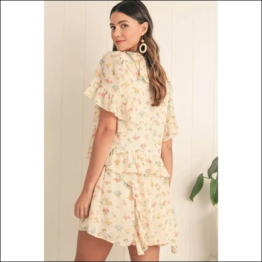 Apricot Boho v Neck Floral: Dress so Good It’s Almost Illegal 😉 - Short Dresses on Sale Worldwide Shipping