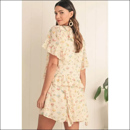 Apricot Boho v Neck Floral: Dress so Good It’s Almost Illegal 😉 - Short Dresses on Sale Worldwide Shipping