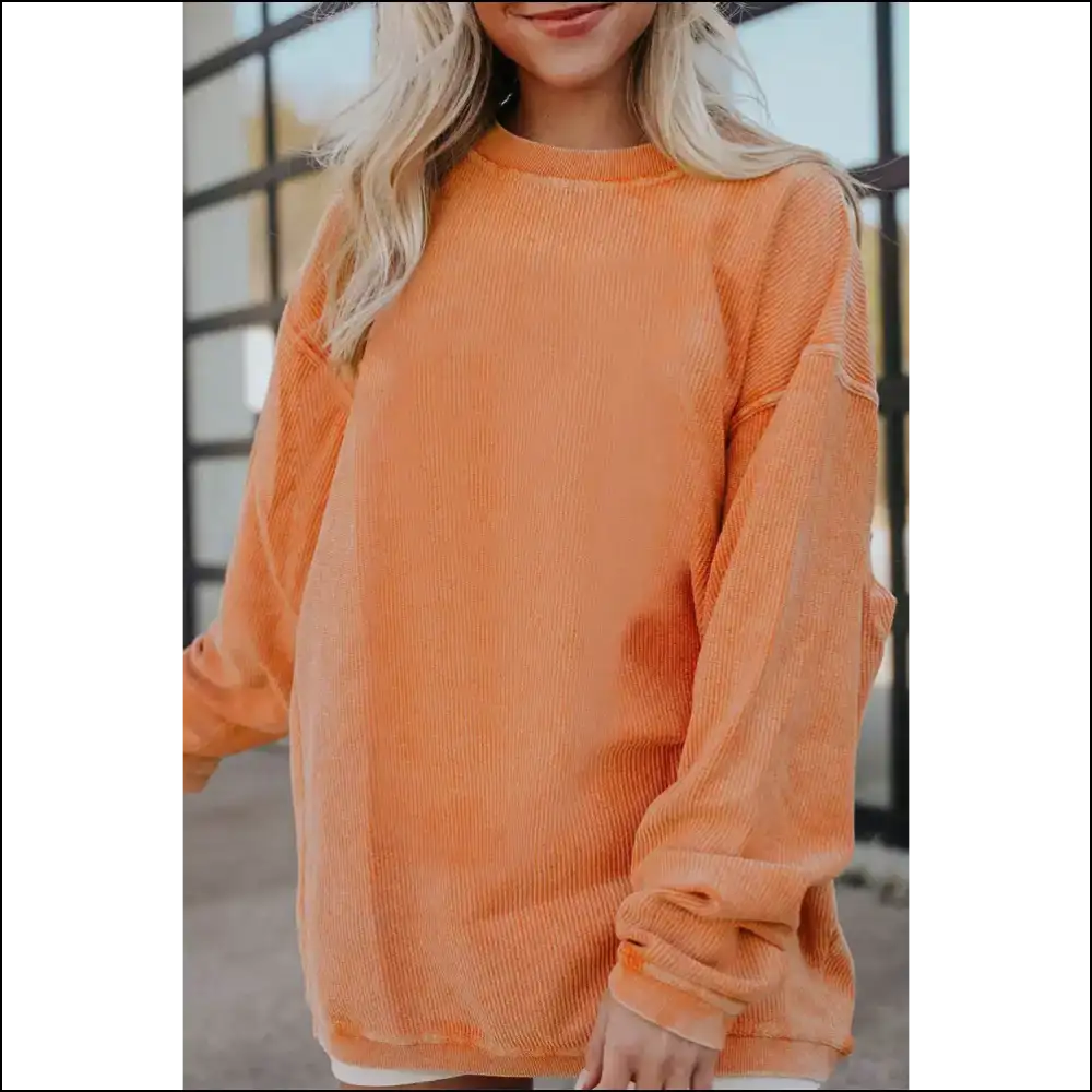 Apricot Drop Dead Gorgeous Oversized Sweatshirt! Needful Things. 🍑 - Orange / s - Sweatshirts & Hoodies on Sale Worldwide Shipping
