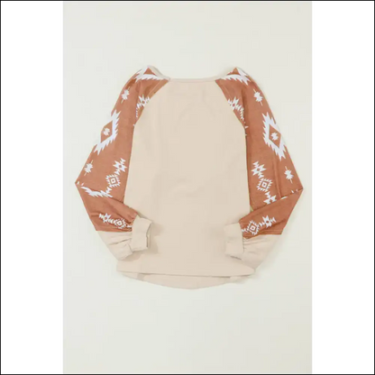 Apricot Ethnic Print: from Drab to Fab in one Long Sleeve! Needful Things 🍑 - Sleeve Tops Shirts & on Sale Worldwide Shipping