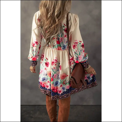 Apricot Floral Dress: Sunshine & High Waist Mayhem 😈 - Short Dresses on Sale Worldwide Shipping