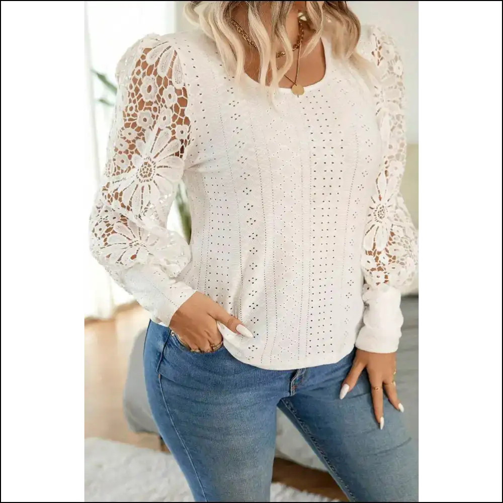 Apricot Floral Guipure Lace: Finally a Top that Fits my Huge Personality! 😂 - Plus Size Tops on Sale Worldwide Shipping