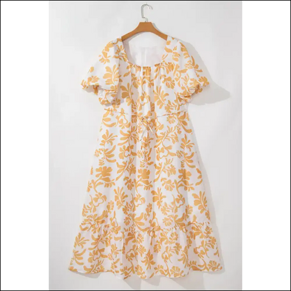 Apricot Floral Maxi Dress: Finally a Dress that Likes your Thighs! Needful Things. 🍑 - Plus Size Dresses on Sale Worldwide Shipping