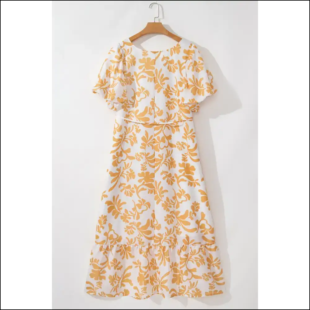 Apricot Floral Maxi Dress: Finally a Dress that Likes your Thighs! Needful Things. 🍑 - Plus Size Dresses on Sale Worldwide Shipping