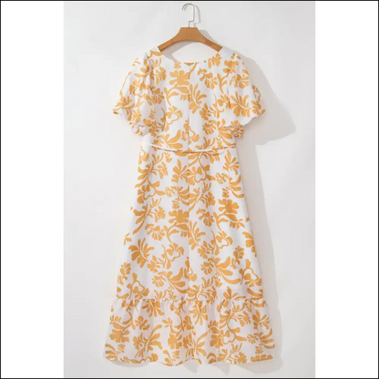 Apricot Floral Maxi Dress: Finally a Dress that Likes your Thighs! Needful Things. 🍑 - Plus Size Dresses on Sale Worldwide Shipping