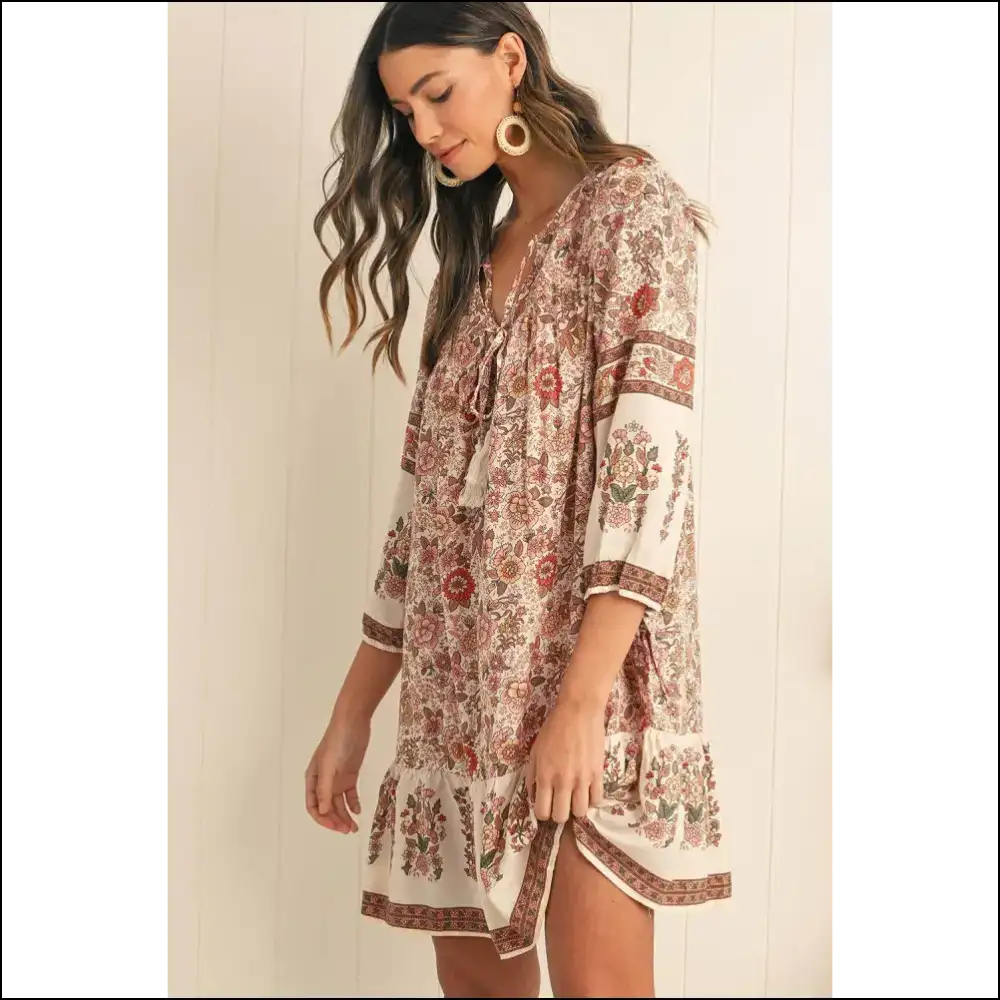 Apricot Floral Mini Dress: Dangerously Cute! 🌼 Needful Things - Short Dresses on Sale Worldwide Shipping