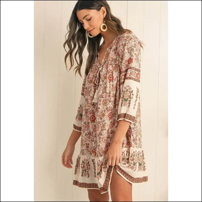 Apricot Floral Mini Dress: Dangerously Cute! 🌼 Needful Things - Short Dresses on Sale Worldwide Shipping