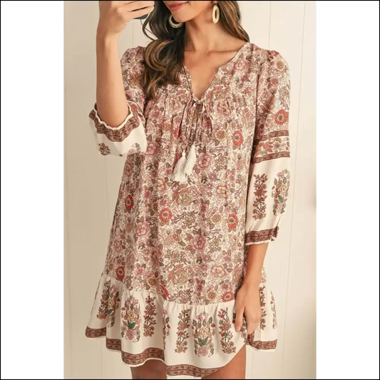Apricot Floral Mini Dress: Dangerously Cute! 🌼 Needful Things - s - Short Dresses on Sale Worldwide Shipping