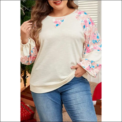 Apricot Floral Puff Sleeve? my Spring Body is Ready 🍑 Needful Things - 1x - Plus Size Tops on Sale Worldwide Shipping
