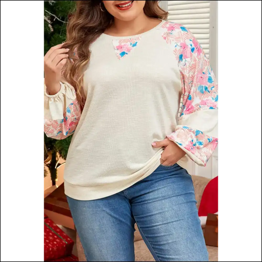 Apricot Floral Puff Sleeve? my Spring Body is Ready 🍑 Needful Things - 1x - Plus Size Tops on Sale Worldwide Shipping