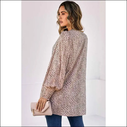 Apricot Leopard Print Cardigan: Unleash your Inner Cat (...always Fabulous!) 🐆 - Cardigans on Sale Worldwide Shipping