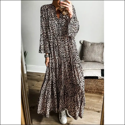 Apricot Leopard Print Dress: so Good It’s Almost Illegal from Needful Things 😈 - s - Maxi Dresses on Sale Worldwide Shipping