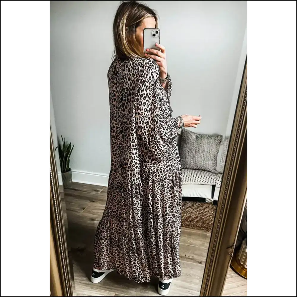 Apricot Leopard Print Dress: so Good It’s Almost Illegal from Needful Things 😈 - Maxi Dresses on Sale Worldwide Shipping