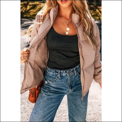Apricot Pink Puffer Jacket: so Cozy Youll Ghost your Ex 👻 Needful Things - Jackets Outerwear on Sale Worldwide Shipping