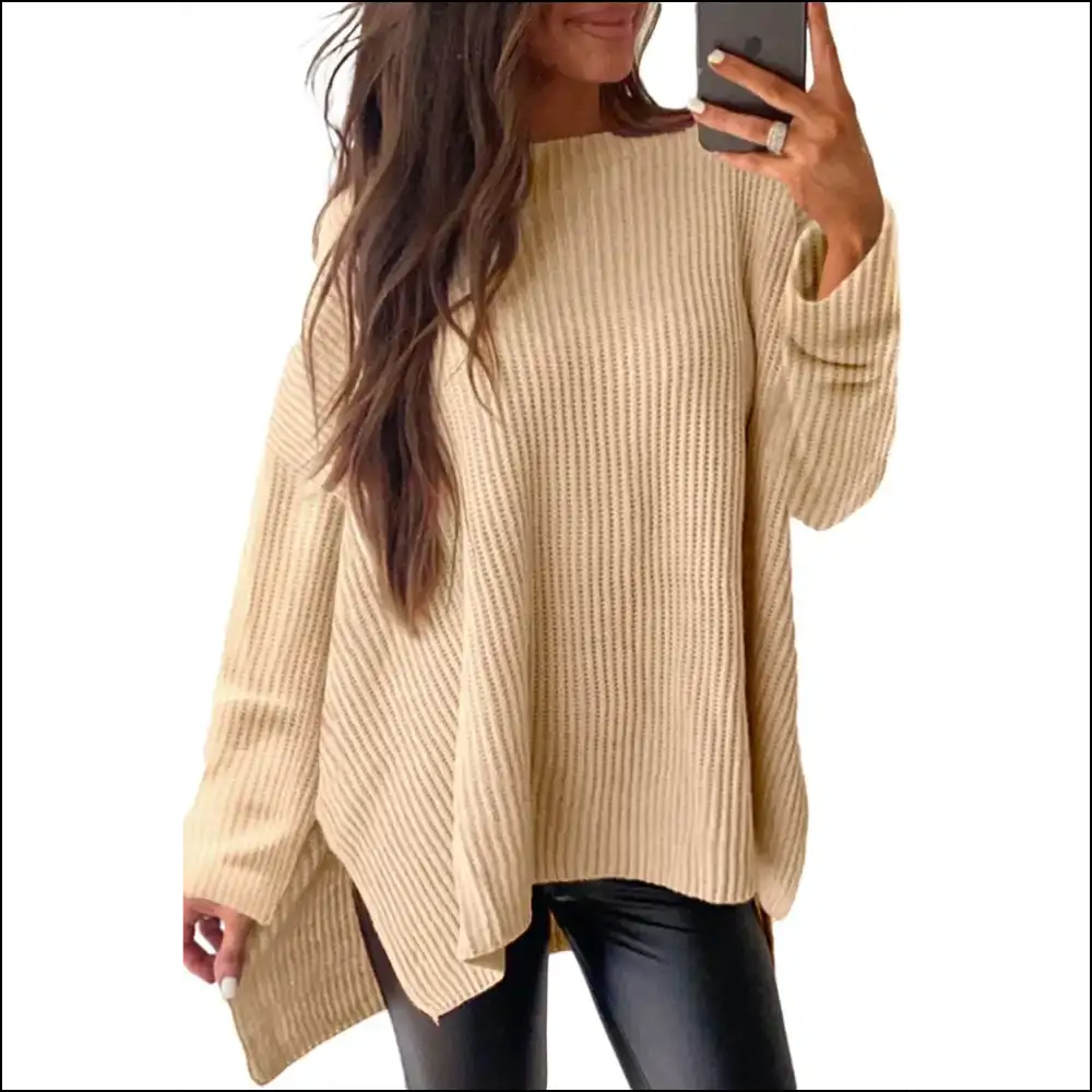 Apricot Plain Oversized Sweater: so Cozy Youll Ghost your Friends 👻 Needful Things - Sweaters on Sale Worldwide Shipping