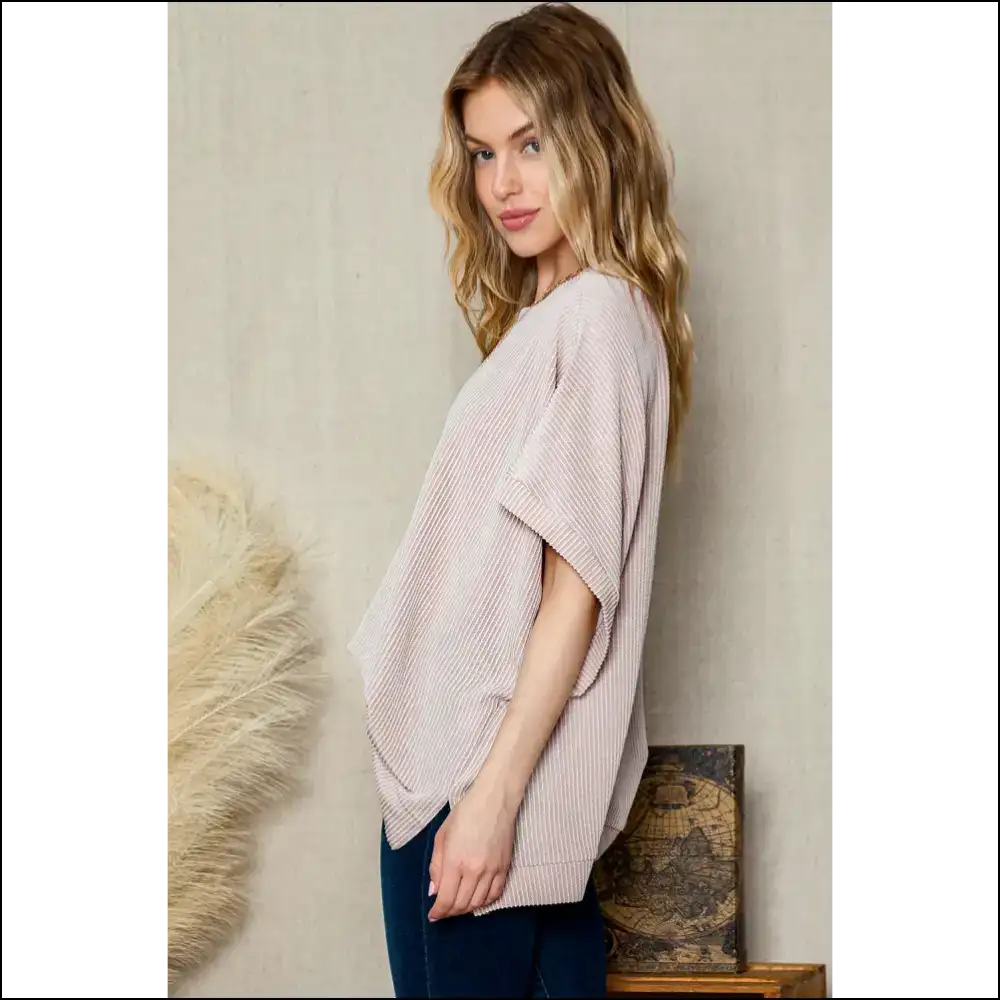 Apricot Ribbed Batwing Tunic: Basically a Chic Hug from Needful Things 😉 - Oversized t Shirt Shirts on Sale Worldwide Shipping