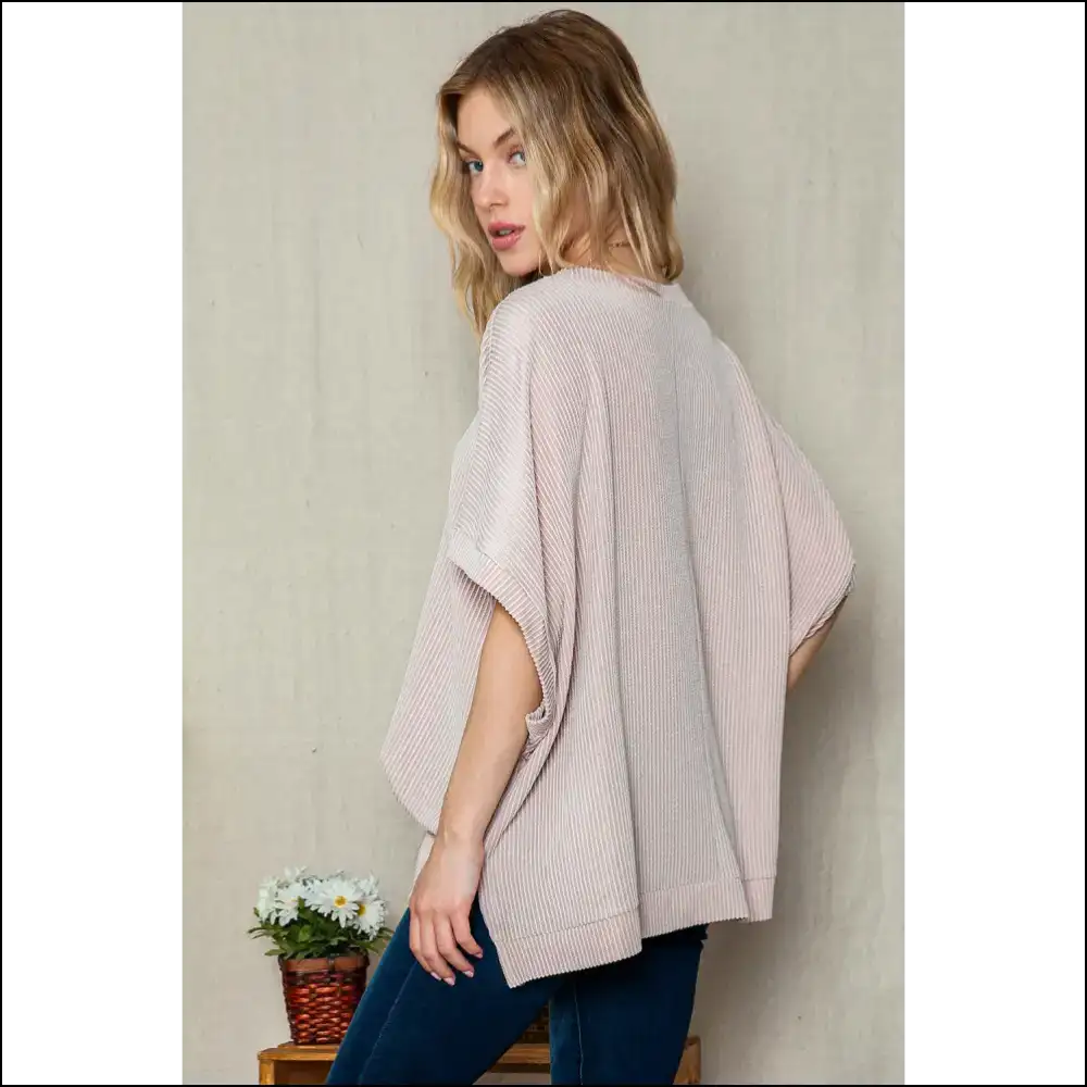 Apricot Ribbed Batwing Tunic: Basically a Chic Hug from Needful Things 😉 - Oversized t Shirt Shirts on Sale Worldwide Shipping