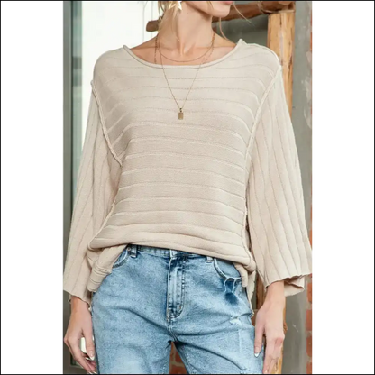 Apricot Ribbed Knit: Sweater Weather just Got Real 🍑 - s - Sweaters on Sale Worldwide Shipping