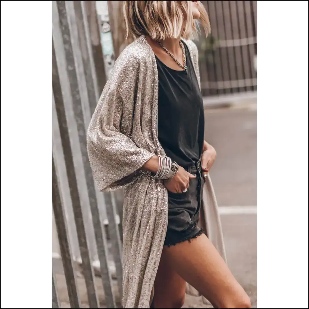 Apricot Sequin Duster Cardigan: Because Adulting is Hard. ?needful Things - Cardigans on Sale Worldwide Shipping