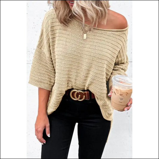 Apricot Short Sleeve: so Soft Youll Never Wear a Bra Again! 🍑 Needful Things - s - Knit Tops on Sale Worldwide Shipping