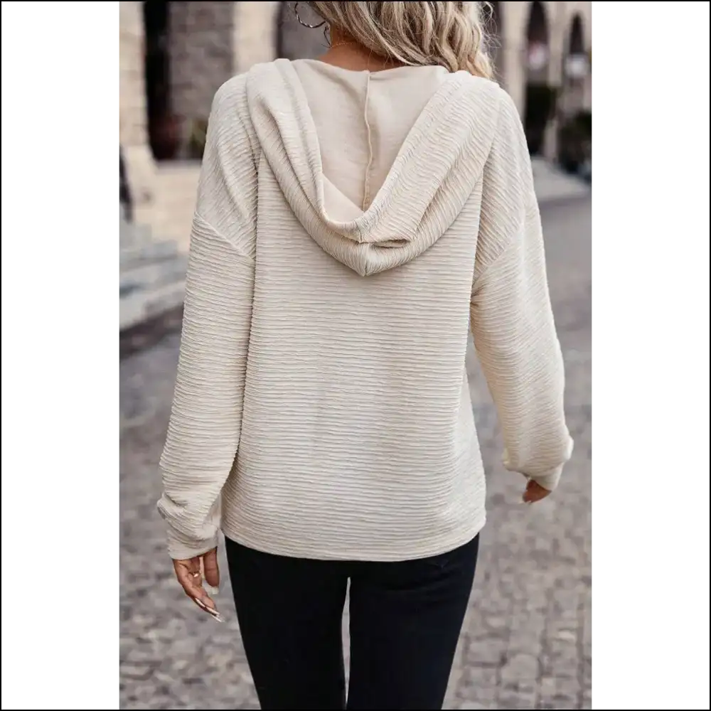 Apricot Textured Henley Hoodie: so Comfy It’s! 🍑 Needful Things - Sweatshirts & Hoodies on Sale Worldwide Shipping