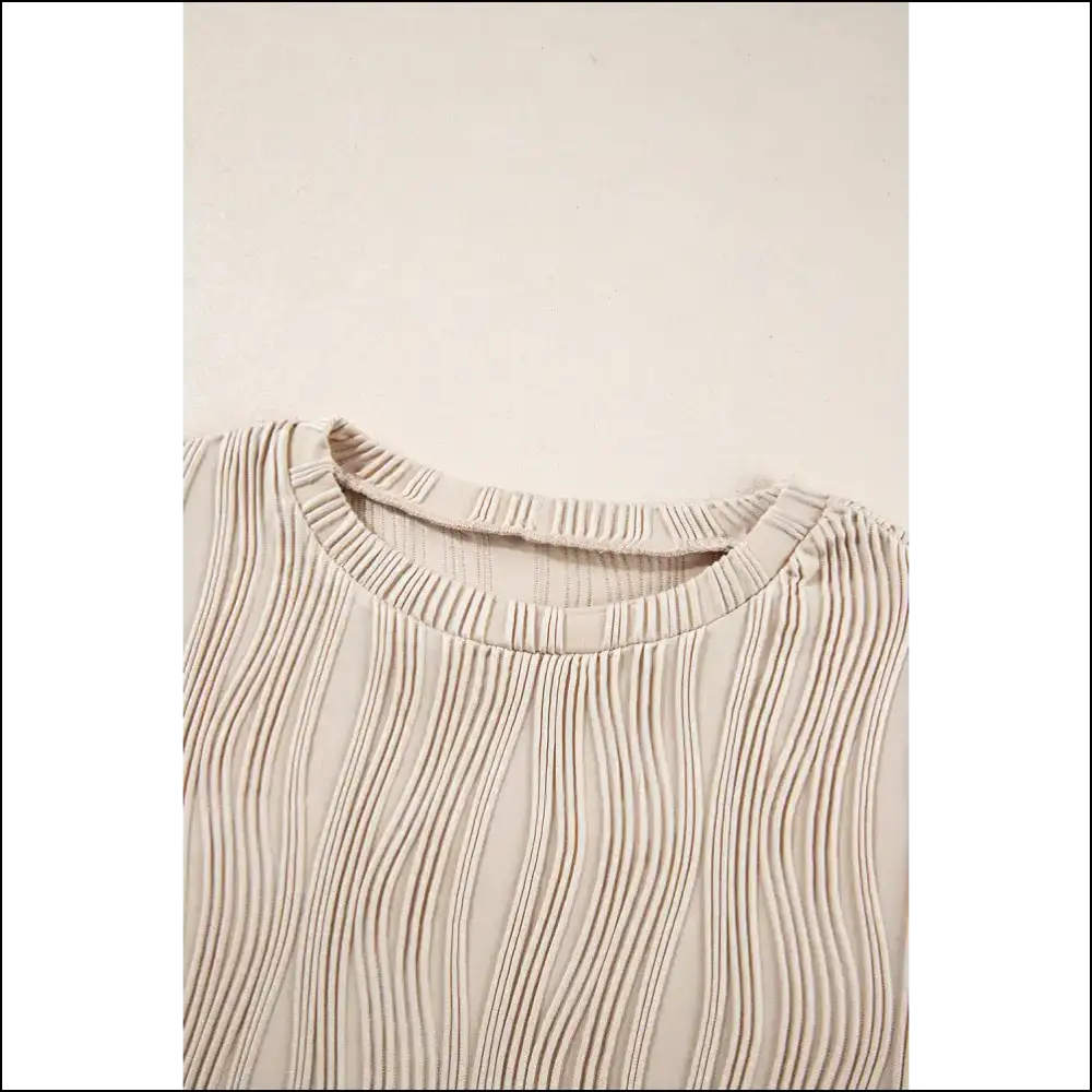 Apricot Wavy Textured Top: Basically a Hug you can Wear 😂 Needful Things - Long Sleeve Tops Shirts & on Sale Worldwide Shipping
