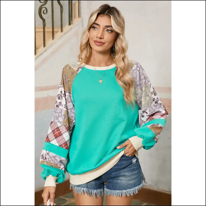 Aruba Blue Plaid: Dress Like a Goddess Feel Slightly Sarcastic one 💙 - Long Sleeve Tops Shirts & on Sale Worldwide Shipping