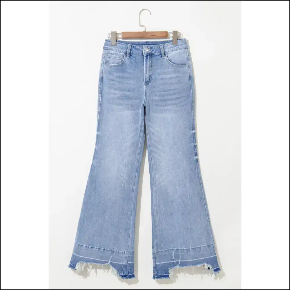 Ashleigh Blue Acid Wash Flared Jeans: Dangerously Groovy 👖 - Jeans on Sale Worldwide Shipping