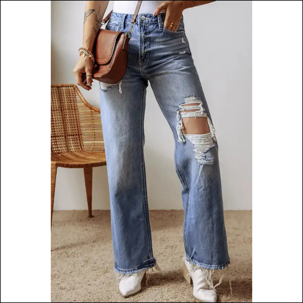 Ashleigh Blue Distressed High Waist Jeans: Making your Butt Look 🔥 - 6 - Jeans on Sale Worldwide Shipping