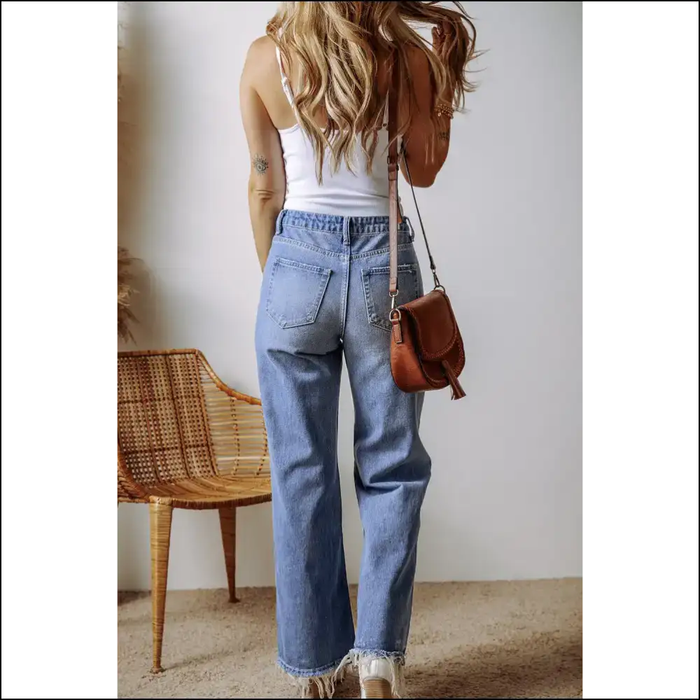 Ashleigh Blue Distressed High Waist Jeans: Making your Butt Look 🔥 - Jeans on Sale Worldwide Shipping