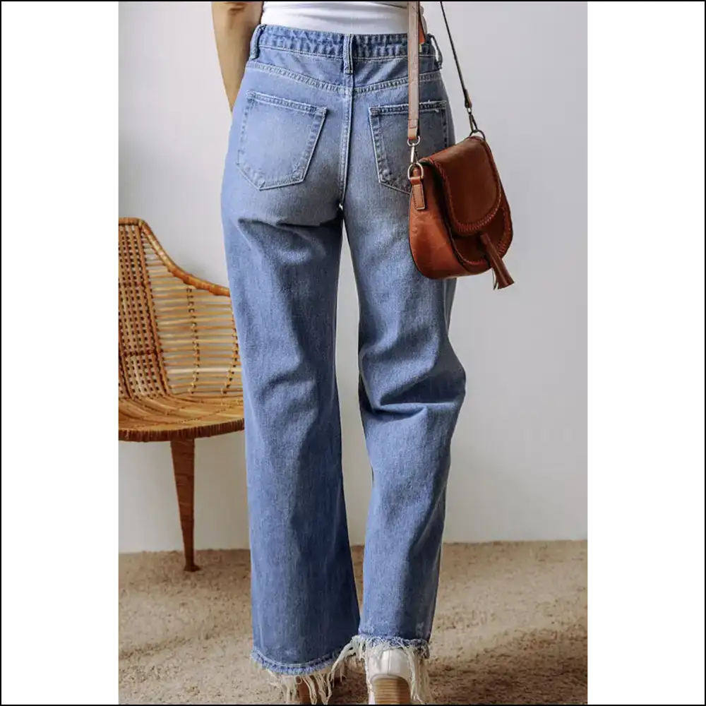 Ashleigh Blue Distressed High Waist Jeans: Making your Butt Look 🔥 - Jeans on Sale Worldwide Shipping